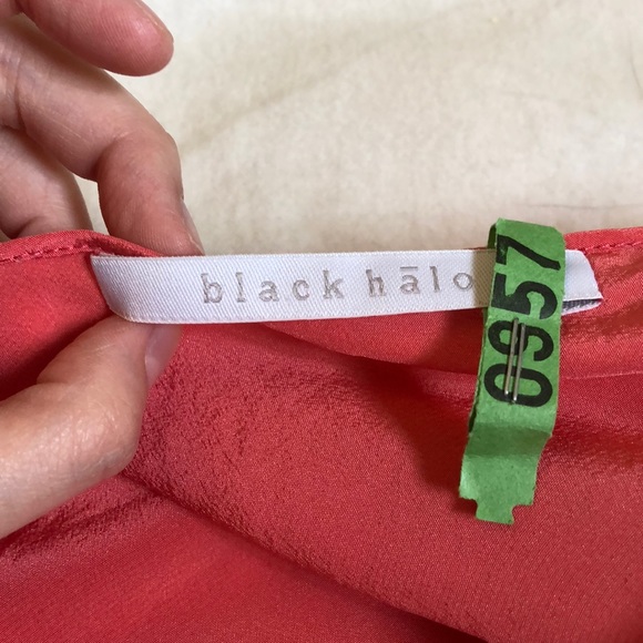 Black Halo Coral and Gray Blouson Cowl Neck Dress - Picture 2 of 3